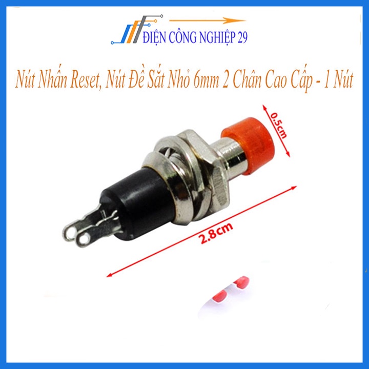 Nút Nhấn Reset, Nút Đề Sắt Nhỏ 6mm 2 Chân Cao Cấp