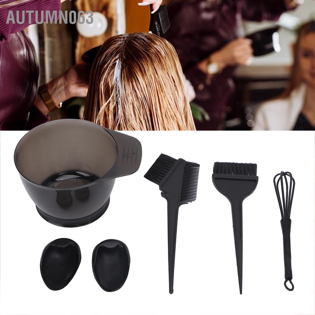 6 cái Bộ Thuốc Nhuộm Tóc Dụng Cụ Tạo Màu Chuyên Nghiệp Tại Nhà Tiệm Làm Bát Bàn Chải Che Tai Trộn Autumn063