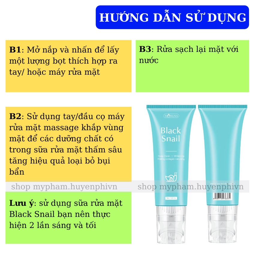 Sữa Rửa Mặt Huyền Phi Black Snail - Làm Sạch Sâu Ngừa Mụn Sáng Mịn Da