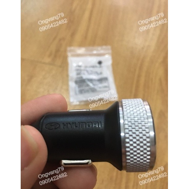 Tẩu sạc usb Hyundai chính hãng mạ crôm
