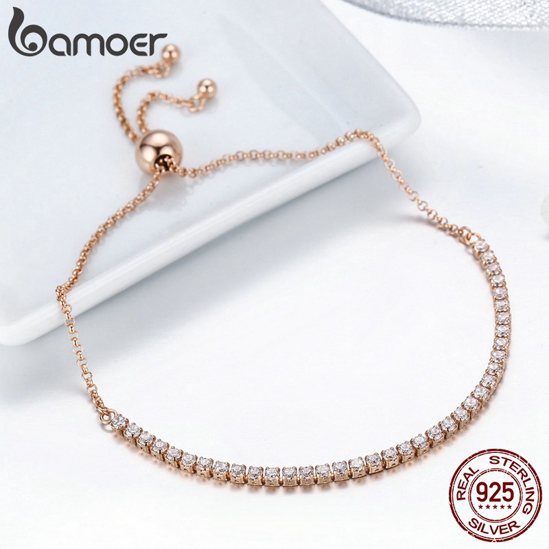 Vòng Tay Bamoer SCB02946 Bằng Bạc 925 Đính Đá Xinh Xắn Cho Nữ