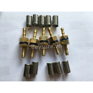Bộ 5 đầu nối dây rửa xe 6.5mm kèm 10 chụp inox (5 cái-5 đực)