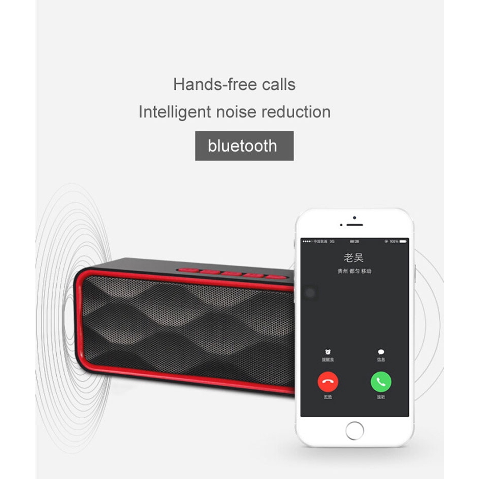 Loa không dây Bluetooth Loa siêu trầm đôi di động Loa TF / FM / USB