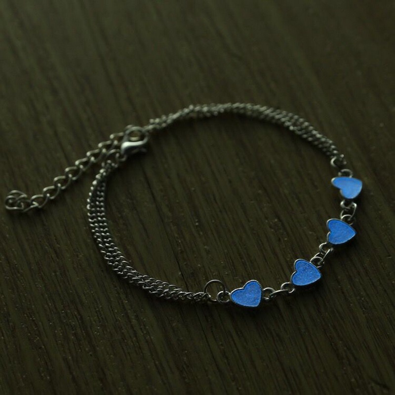 Vòng tay RINHOO họa tiết hoa cúc/ ngôi sao/ trái tim dạ quang thời trang cho nữ