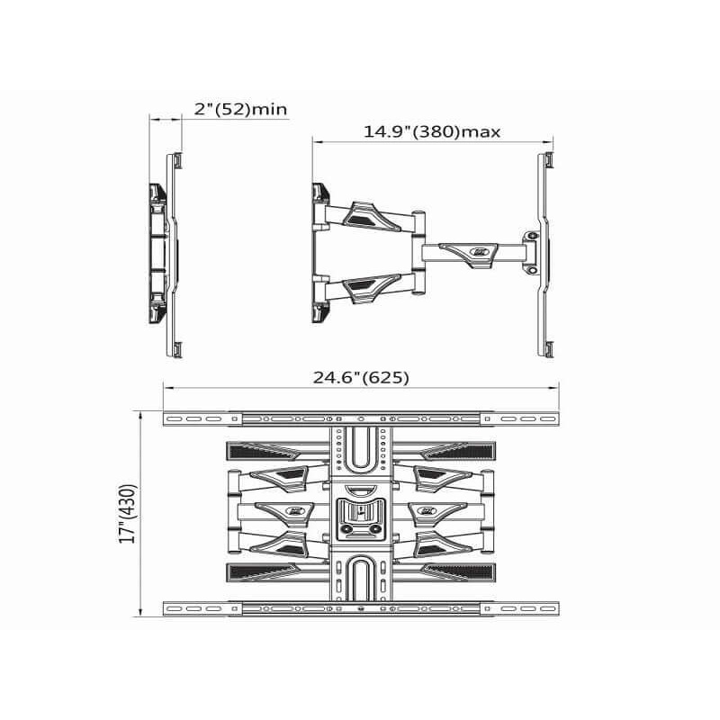 Khung treo Tivi từ 45 inch đến 75 inch NB P6 - Xoay đa năng, chịu tải 45kg