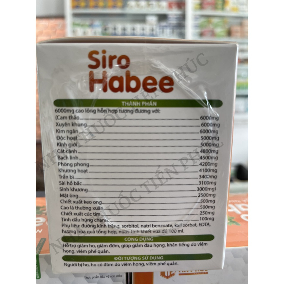 Siro ho HABEE giảm ho cảm cúm sổ mũi cao lá thường xuân  cho bé