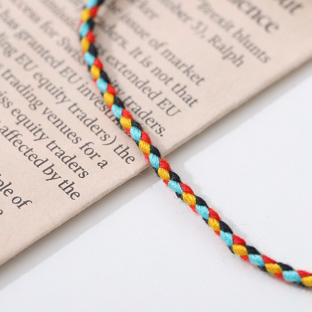 Vòng Tay Dây Bện Thủ Công Bốn Hàng Khóa An Toàn Đơn Giản Thời Trang Có Thể Điều Chỉnh Cho Nam Và Nữ