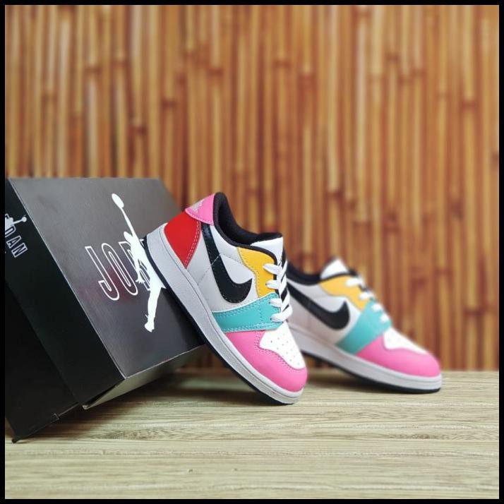 Giày Thể Thao Nike Air Jordan 1 Cổ Thấp Nhiều Màu Thời Trang Cho Bé Gái