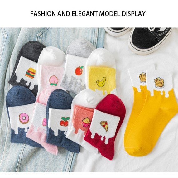 Tất Vớ Nữ cao cổ họa tiết ICON dễ thương cotton PK29