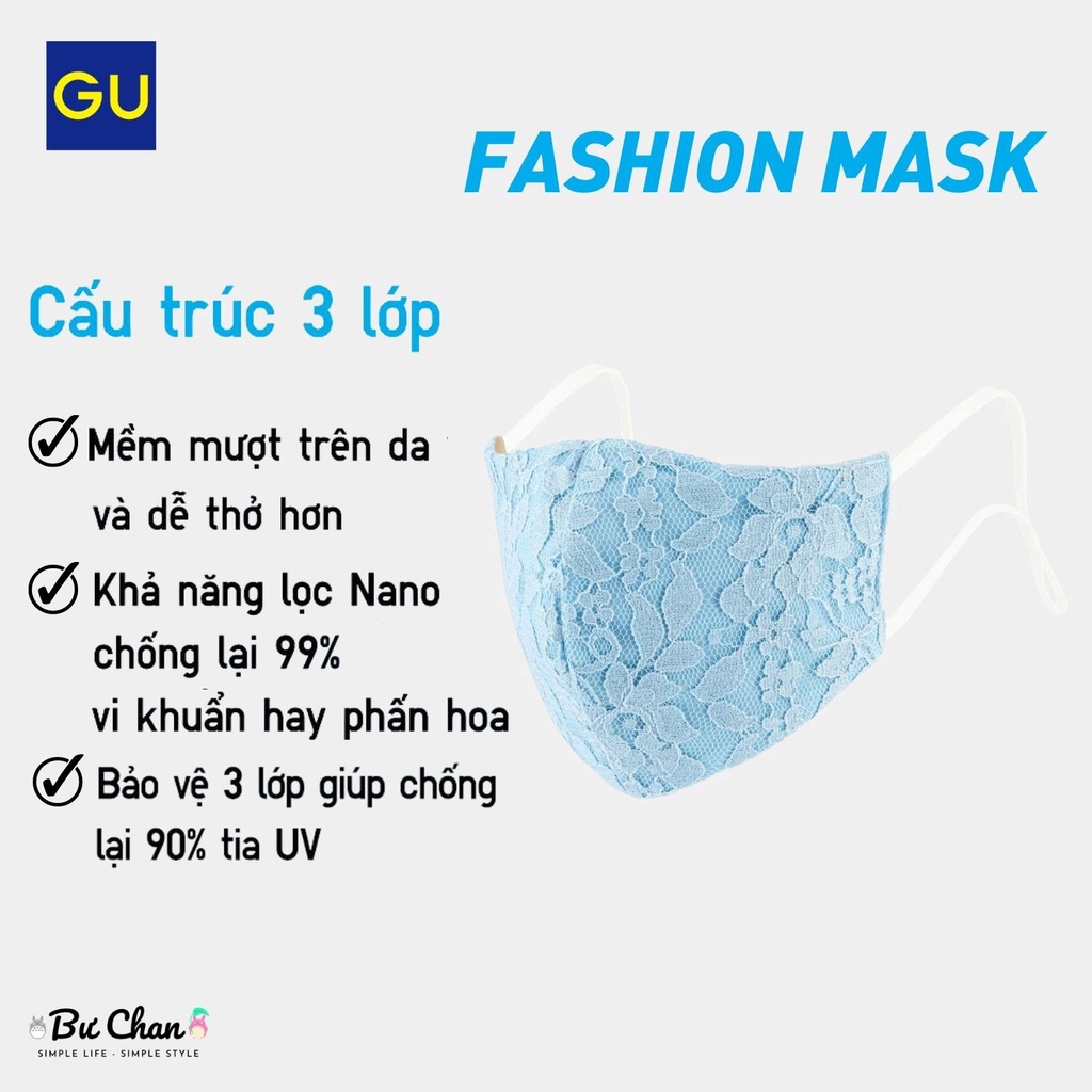 Khẩu Trang GU Fashion 5 Mask Style Dry THOÁNG MÁT - CHỐNG BỤI  - GIẢM UV ❤️
