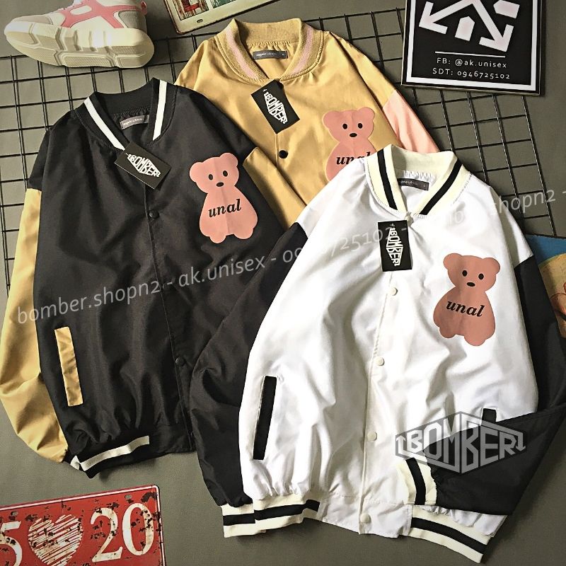 [Ảnh + Video thật] Áo khoác bomber dù Micro Teddy in phối style Unisex cho cả nam và nữ (3 màu - freesize)