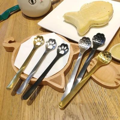 Muỗng cà phê bằng thép không gỉ hình chân mèo dễ thương