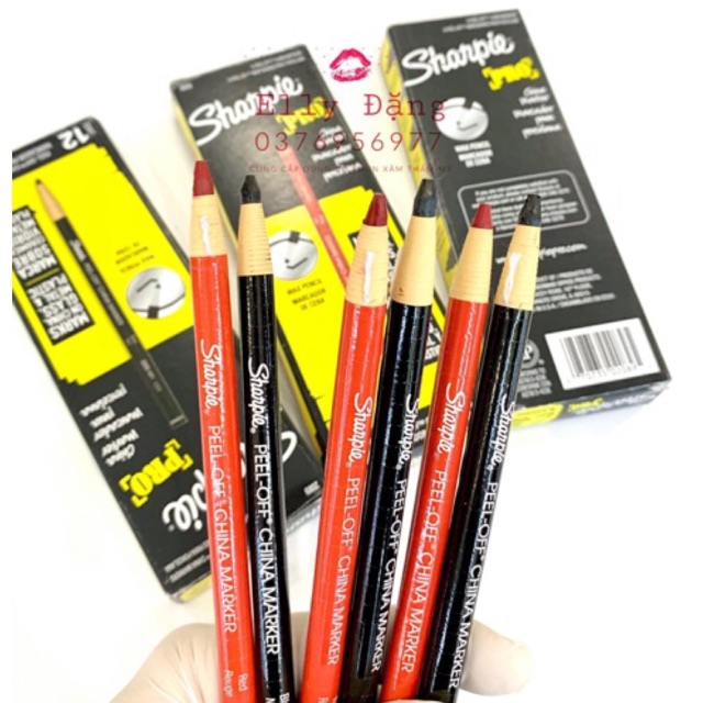 Chì đá kẻ mày phun xăm Mỹ, Chì đá Sharpie loại 1, chì định hình lông mày môi mí ,Kẻ Mày Cứng Phẩy Sợi - không trôi màu