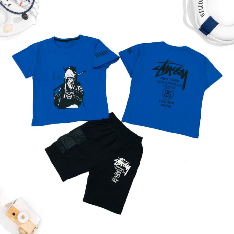 Bộ tay ngắn quần đùi thun cotton 100% chính phẩm hàng shop size siêu cồ cho bé trai