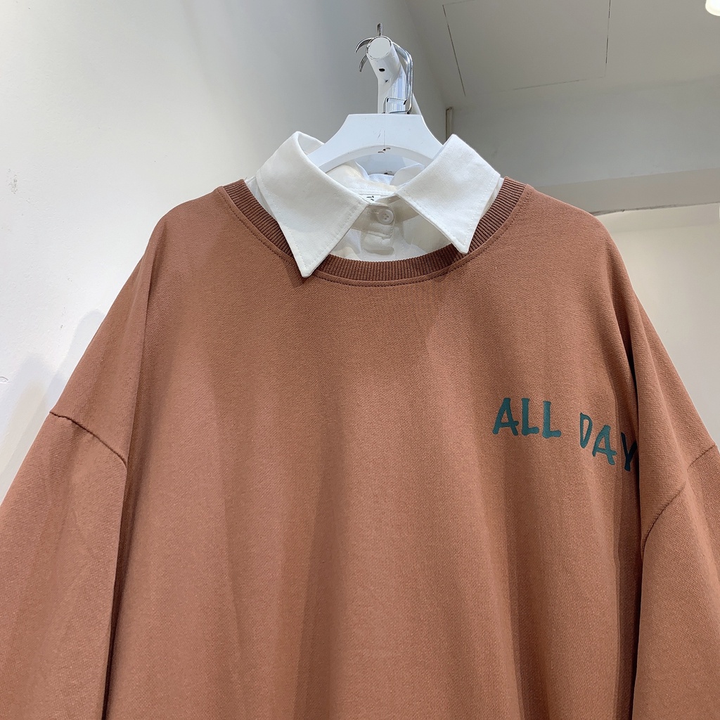 201170 Áo sweater nỉ da cá - áo nỉ da cá, áo nỉ nữ thời trang ulzzang freesize form rộng nhiều màu