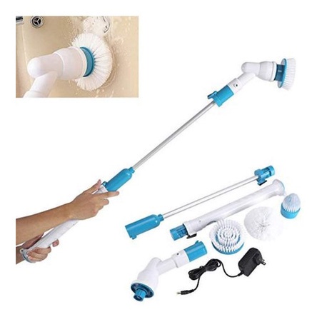 Chổi điện cọ nhà vệ sinh, cọ toa lét, dùng pin tự động tích điệnchức năng 3 trong 1, có 3 đầu chổi thay thế