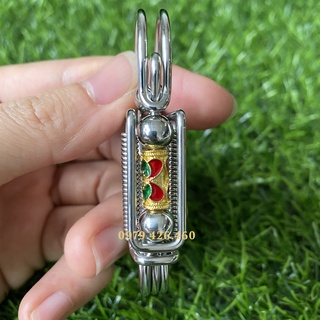 Móc Khoá Ô Tô Xe Máy Bằng Inox 304 Tặng Kèm Khuyên Móc Làm Thủ Công Tỉ Mỉ Độc Đáo,Móc Khóa Inox Hoạ Tiết Xanh Đỏ Cao Cấp