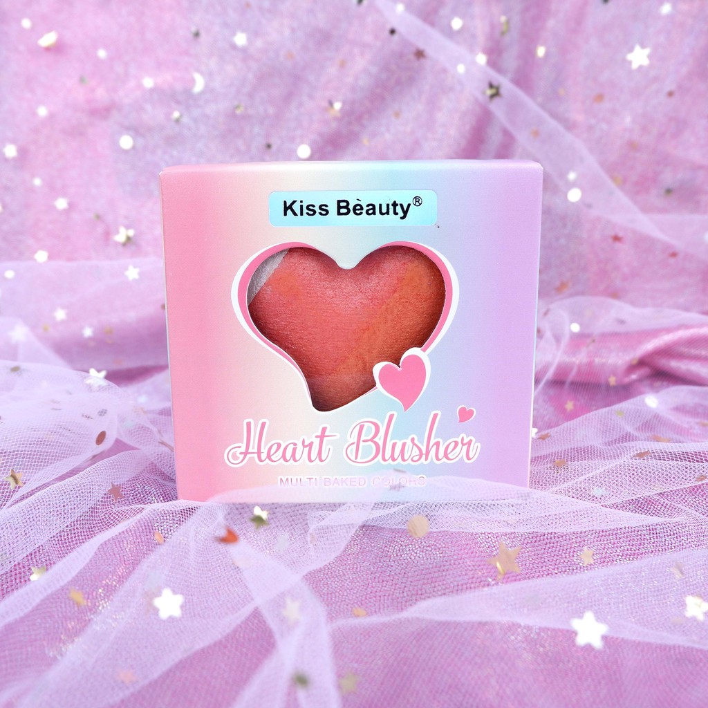 Phấn má kiêm bắt sáng thiết kế hộp thiếc cao cấp Kiss Beauty Heart Blusher 8g NPP Shoptido | BigBuy360 - bigbuy360.vn