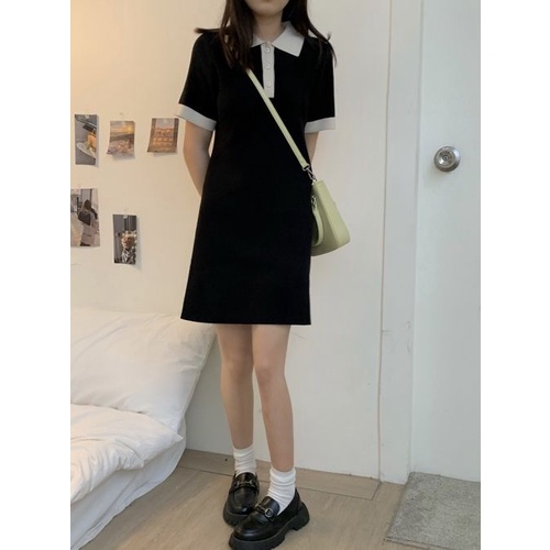 COZOK Đầm Dệt Kim Ngắn Tay Dáng Ôm Thời Trang Cá Tính