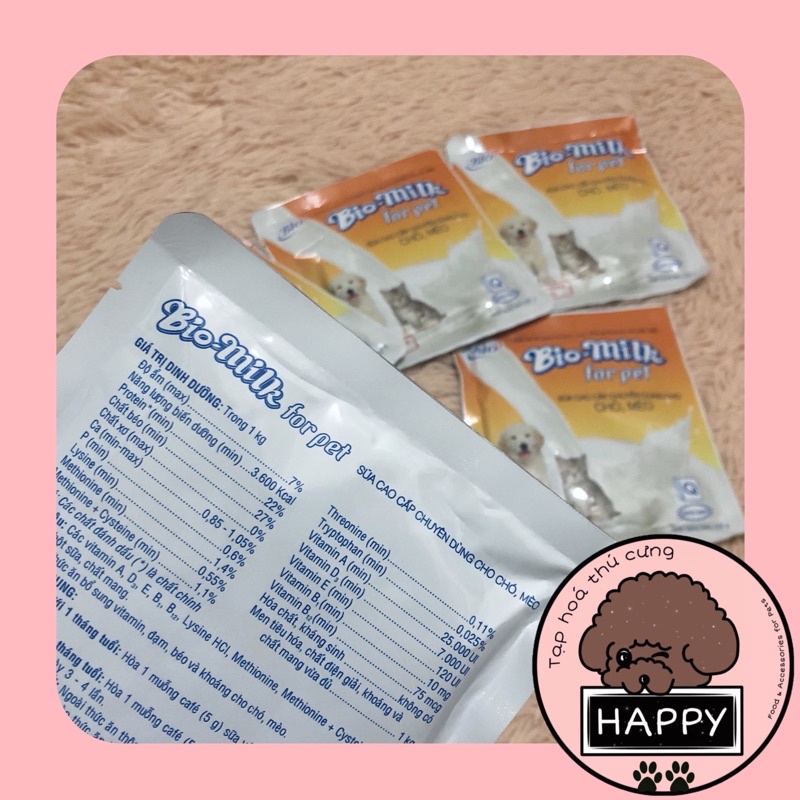 Sữa bột Bio-milk cao cấp chuyên dùng cho thú cưng / Sữa Biomilk cho chó mèo con gói 100g [Ảnh thật][Có sẵn]