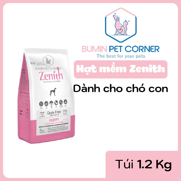 Thức ăn hạt mềm cho chó con Zenith Puppy túi 1.2kg