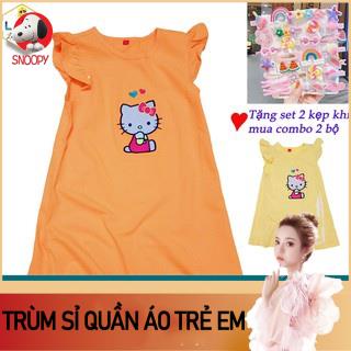 Giá sỉ Váy bé gái coton cánh tiên in hello kitty dễ thương hàng cotton sài gòn chính phẩm xuất xịn