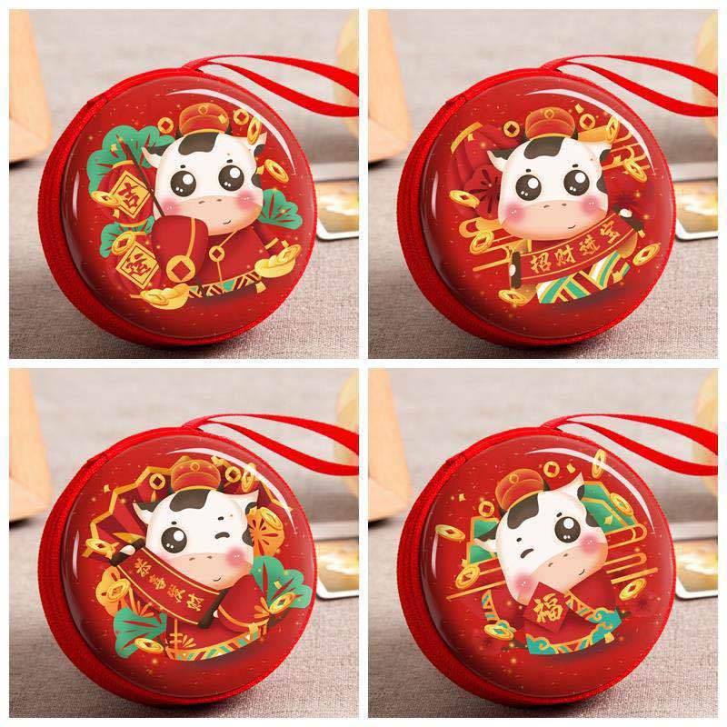 Túi đựng tiền xu Mini hình tròn in họa tiết hoạt hình dễ thương