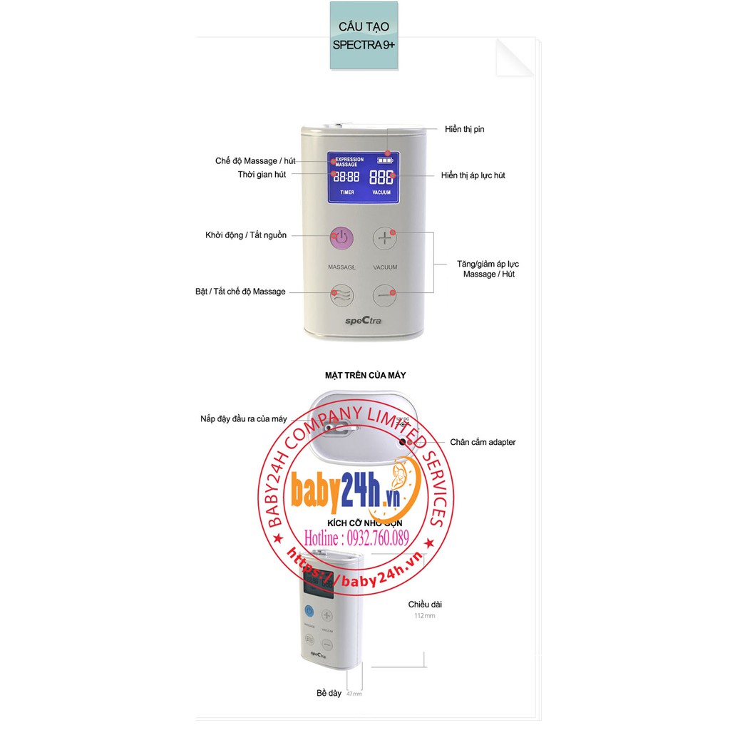 Máy hút sữa spectra 9 plus - Giải pháp hút sữa mẹ văn phòng