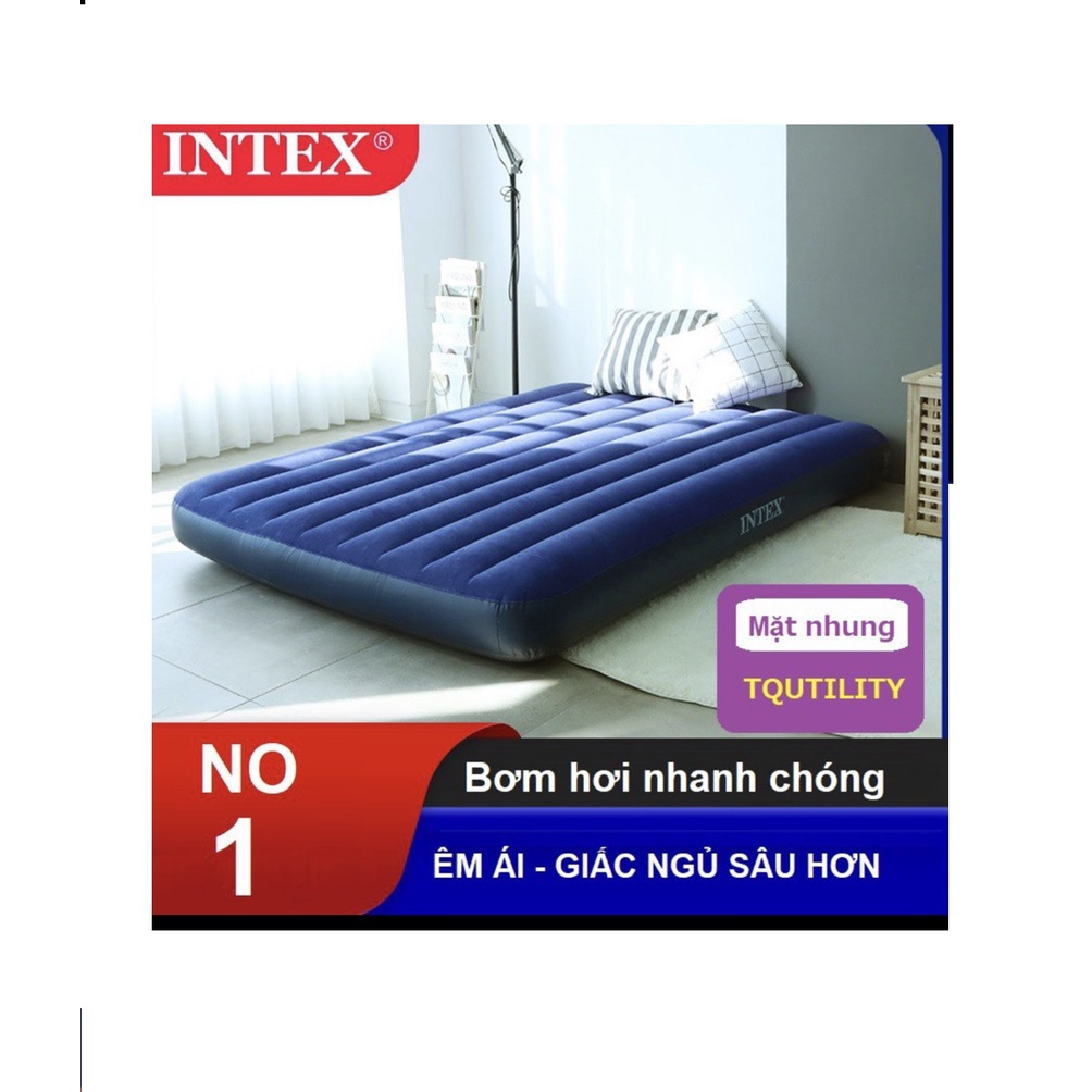 Đệm hơi gia đình công nghệ mới 183x203x25cm  64755, nệm 4 người nằm, êm ái thoáng khí, gấp dọn tiện dung - Kèm bơm