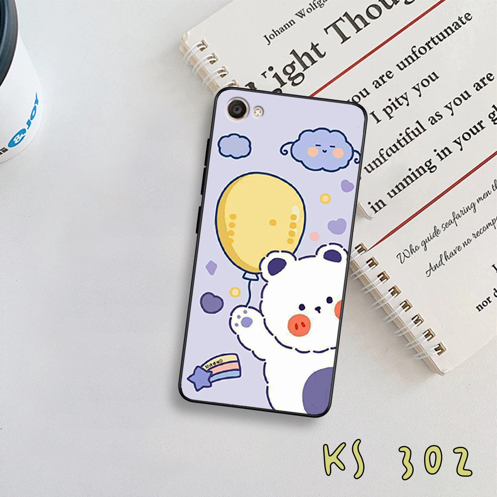 Ốp lưng Vivo Y66 - Vivo Y67 - Vivo Y75 - Ốp in hình gấu &amp; thỏ đang yêu - lưng nhám viền TPU cao cấp