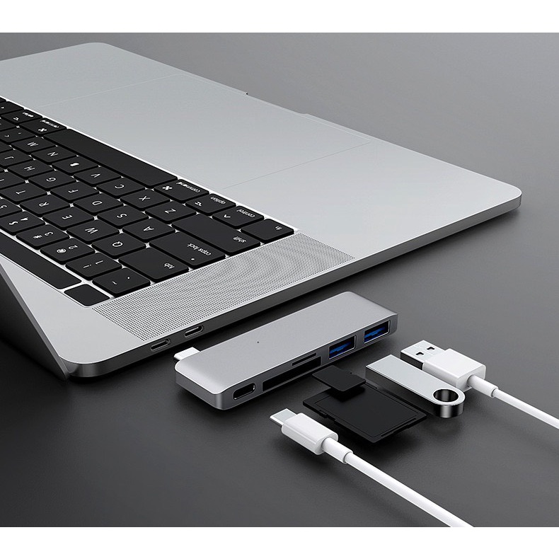 Cổng Chuyển HyperDrive 5-IN-1 USB-C Hub With Pass Through Charging For Macbook - HD21B