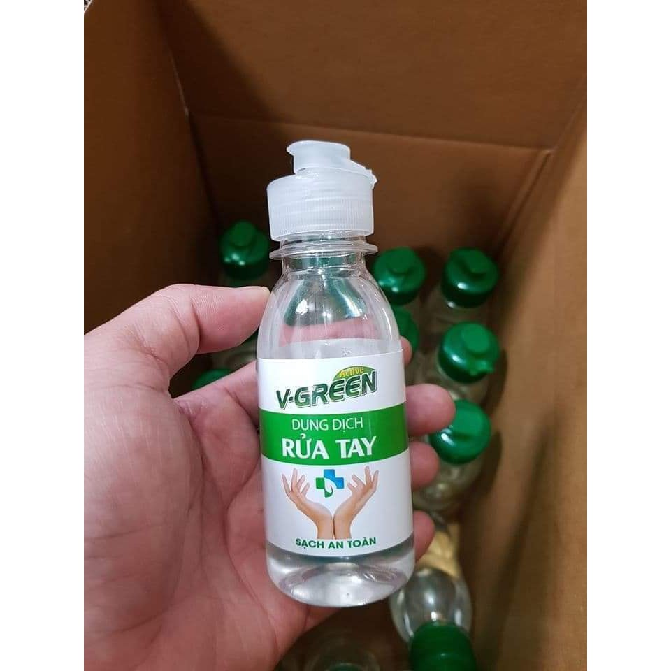 Nước rửa tay khô VGreen 100ml khử trùng nhanh tiện lợi mang theo HOT | BigBuy360 - bigbuy360.vn