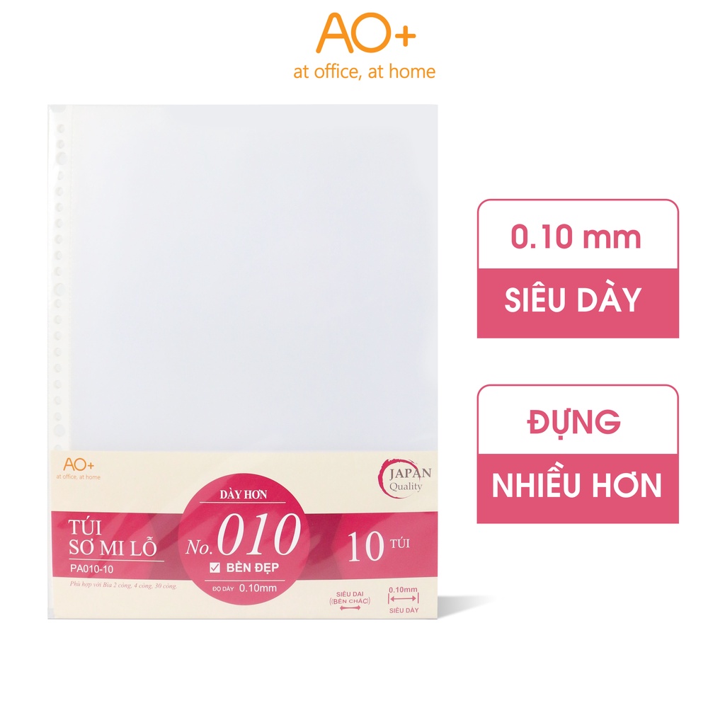 Bìa Lỗ (Túi Sơ Mi Lỗ) A4, AO+, Siêu dày 0.1 mm/ 30 lỗ (Xấp 10 Cái)