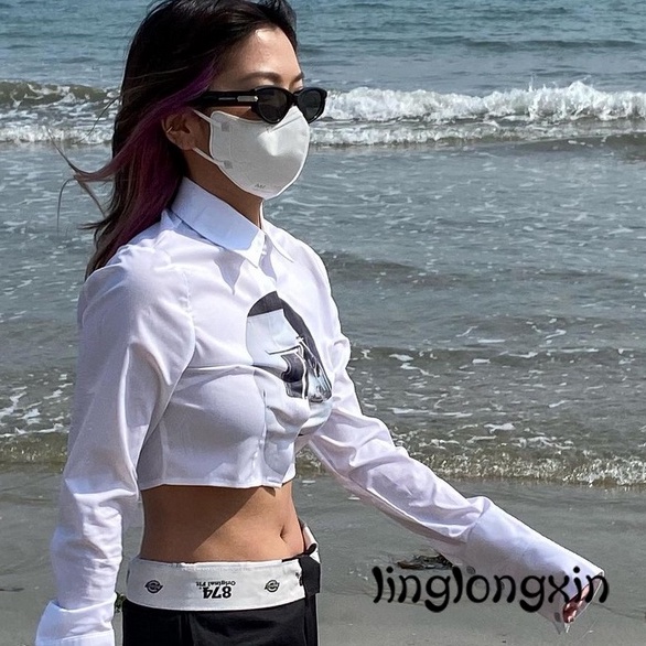 Áo Sơ Mi Tay Dài In Họa Tiết Trừu Tượng Thời Trang Cho Nữ Linglongxi2
