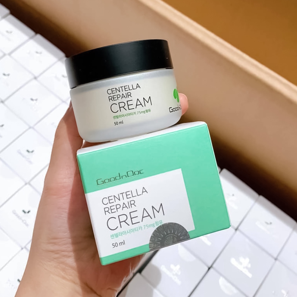Kem Dưỡng Phục Hồi Da Rau Má & Lô Hội GoodnDoc Centella & Aloe Cream