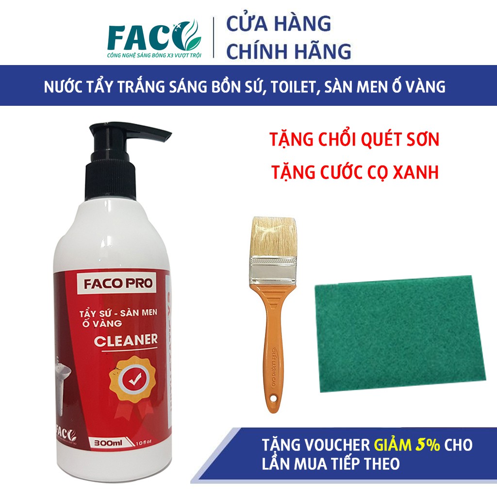 [Loại mạnh] Nước Tẩy Sứ Ố Vàng Lâu Năm, Sàn men, Bồn Cầu sạch 100%