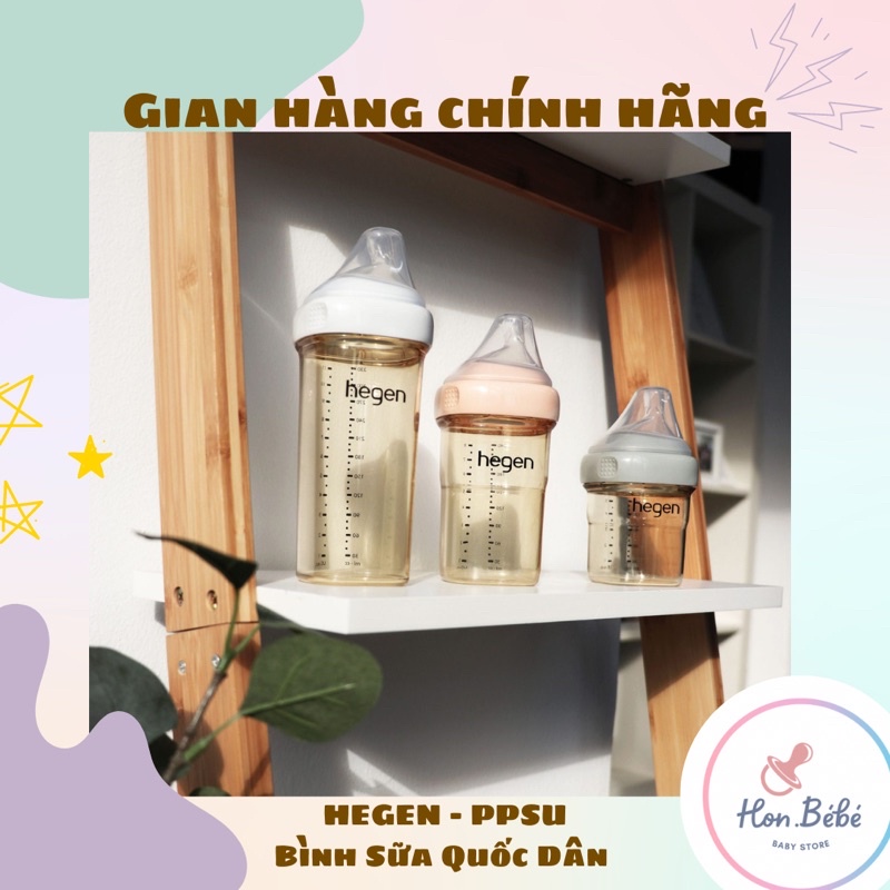 Bình sữa HEGEN cao cấp 60ml 150ml 240ml 330ml được chọn núm cam kết