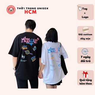 Áo thun Missout  Smiley Logo - Áo thun oversize nam nữ AL84