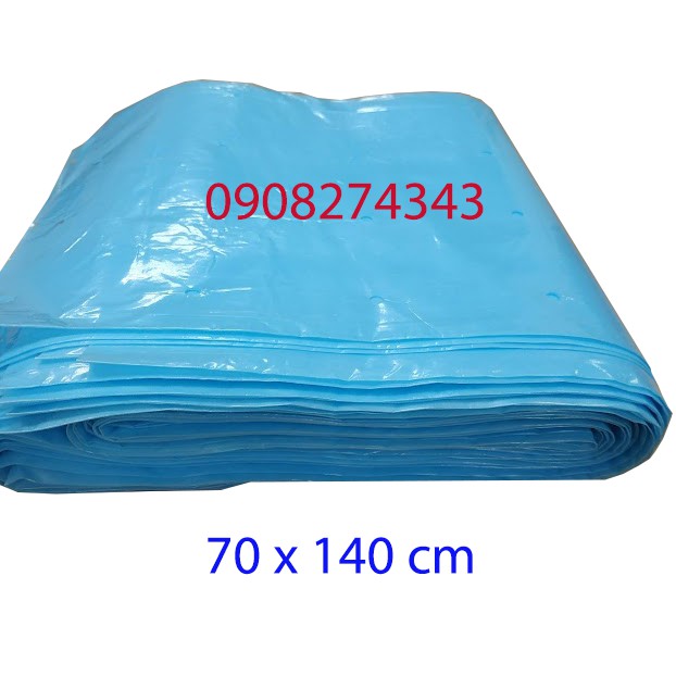 Combo túi bao buồng chuối ni lông xanh dương nhạt có lổ KT 70X140CM (100 cái)