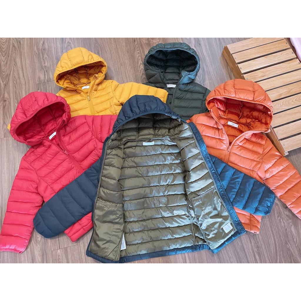 Aó khoác phao siêu nhẹ Mango bé trai Việt nam xuất khẩu dư xịn đét size 2-14 tuổi giao màu ngâu nhiên