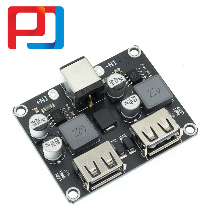 1 Mô Đun Hạ Áp USB QC3.0 QC2.0 USB DC-DC 6-32V 9V 12V 24V Sang Bảng Mạch Sạc Nhanh 5V