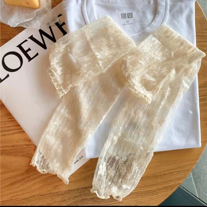 Găng Tay Lưới Ren Hoa Siêu Mỏng Co Giãn Chống Nắng Tia UV Màu Đen Thời Trang Mùa Hè Cho Nữ