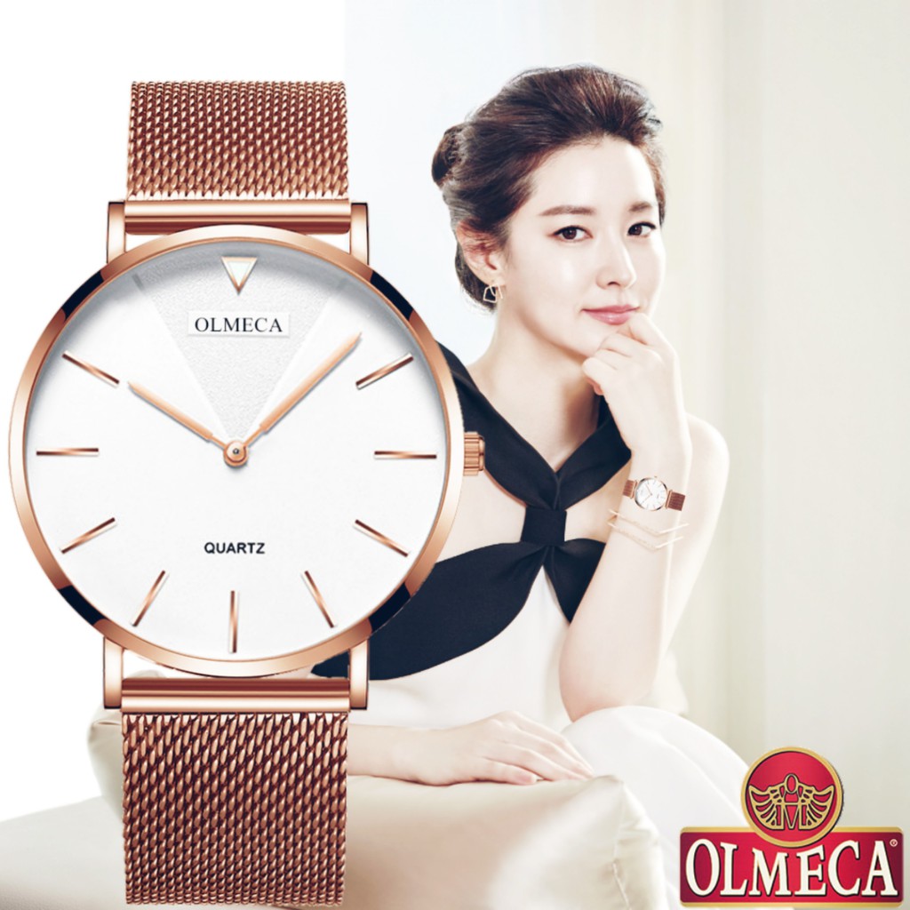 [XẢ KHO CUỐI NĂM] Đồng hồ nữ OLMECA Japan OL03 dây nhuyễn cao cấp mặt kính Sapphire AH449