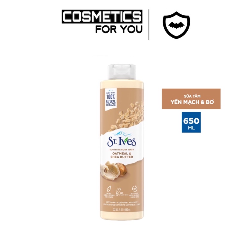 SỮA TẮM ST. IVES BODY WASH DƯỠNG DA VÀ TẨY TẾ BÀO CHẾT 650ML USA