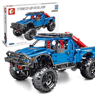 Lắp ghép Mô hình Technic Sembo 701990 Blue Ford Off-road vehicle RC Siêu Xe Car Raptor F-150