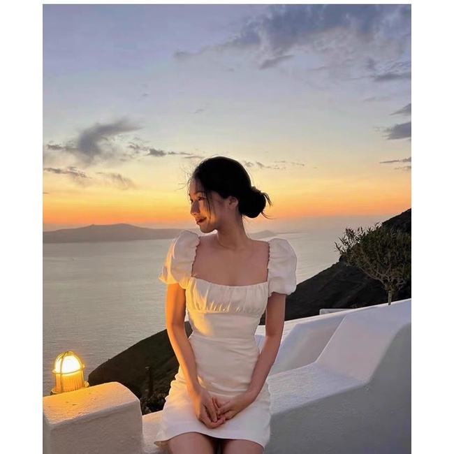 SẴN-Váy lưng đan chéo, tay bồng hot hit