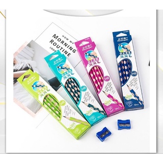 Combo hộp 12 bút chì định bút chì, bút chì gỗ định vị 2b -nét thanh nét đậm, chì mềm dễ gọt
