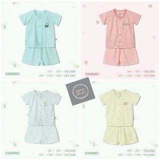 CHAANG Bộ Cộc Cài Thẳng Chất Liệu Cotton Thoáng Khí Cho Bé 0-18 tháng