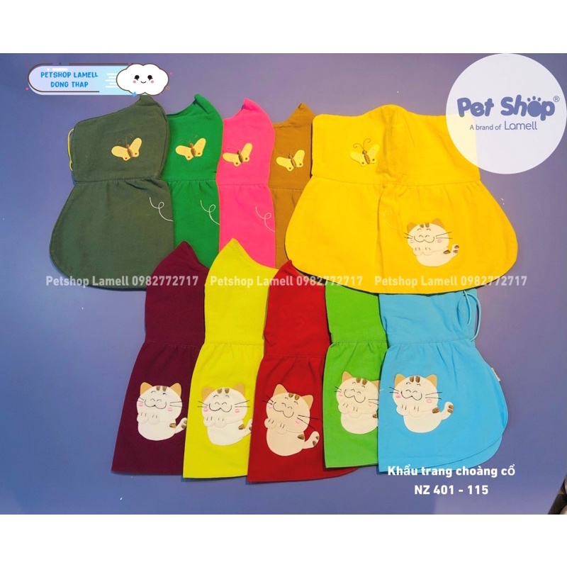 Khẩu trang PETSHOP chống nắng choàng cổ cotton thoáng mát 401M