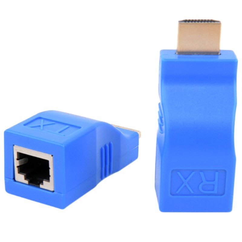 (Đang Bán) Bộ 2 Cái Adapter 1080p Hdmi Sang Rj45 Cat 5e/6